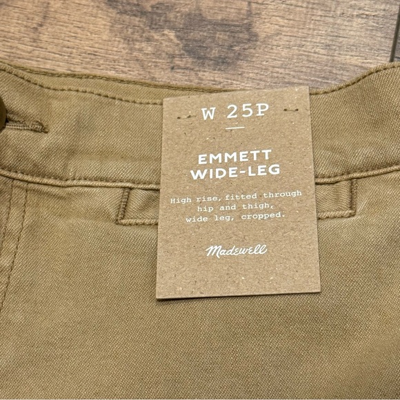 Madewell The Petite Emmett Wide-Leg Crop Pant: Welt Pocket Edition Size 25P - Picture 3 of 7